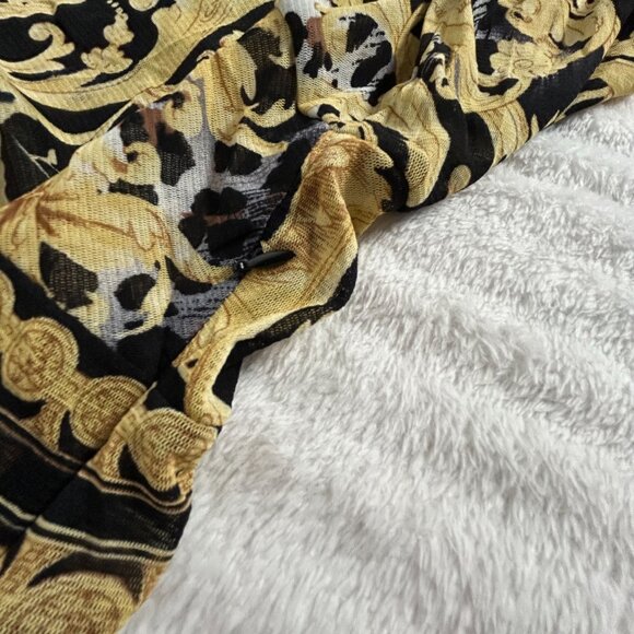 ECI New York Womens Baroque Print Tunic Top Size 3X Black Gold Long Sleeve Boho - Picture 4 of 8